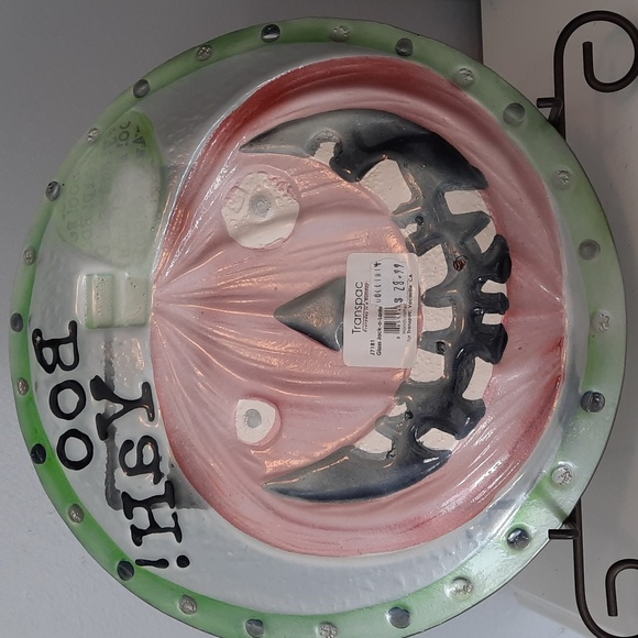 Plate Platter Jack O' Lantern Boo Yah! Fun Cookie Serving Dish Tempered Glass - Picture 2 of 3